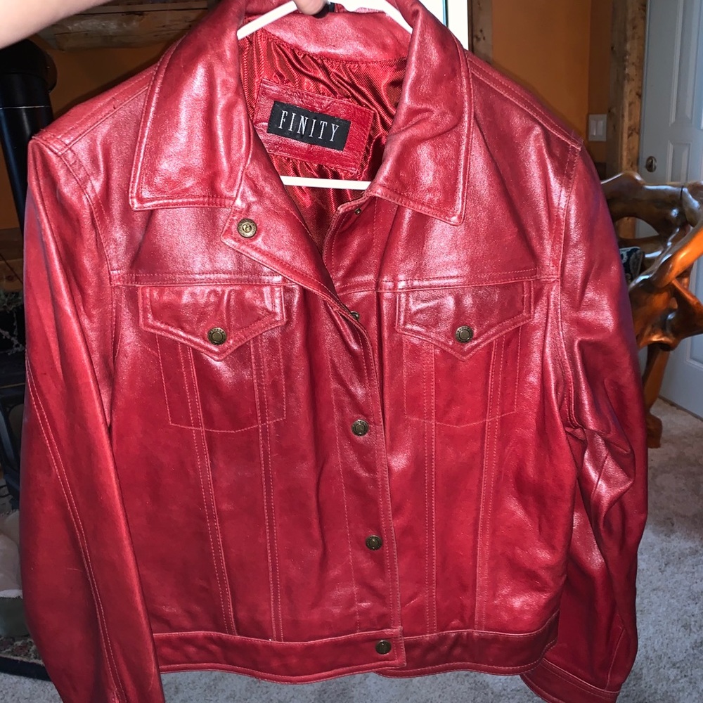 Women’s Red Leather Jacket